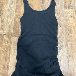 Maternity first layer rib-knit side-shirred tank top